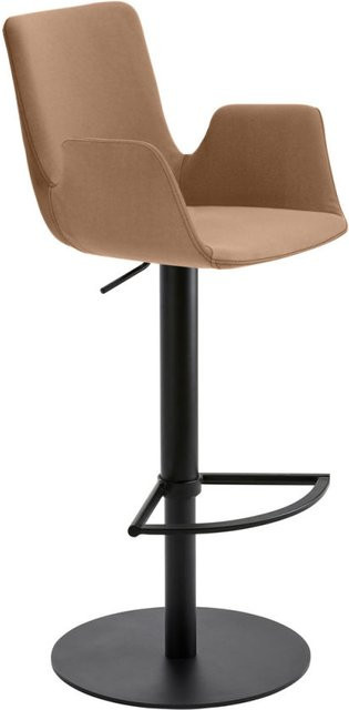 Mayer Sitzmöbel Barstuhl mit Armlehnen in Hellbraun und Schwarz, B/T/H: 53 x 51 x 83 cm - Bild 1
