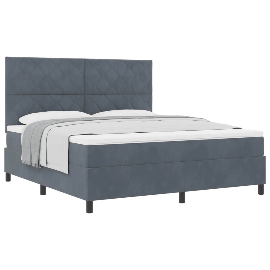 vidaXL Boxspringbett mit Matratze und Taschenfederkern in Grau, B/T: 180 x 200 cm - Bild 2