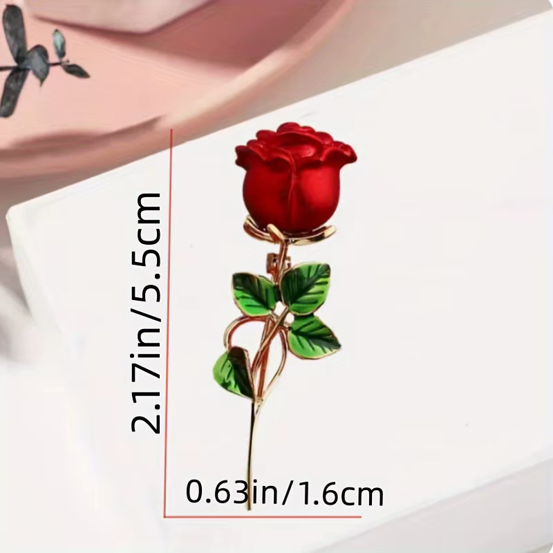 Urlaubsfreude Brosche, rote Rosen, Legierung, Unisex - Bild 4