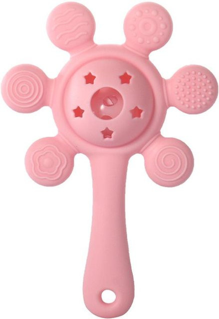 A Family Of Home Textiles Baby Silikon Handring Spielzeug mit Rasselfunktion in Rosa/Pink, BPA-frei - Bild 1