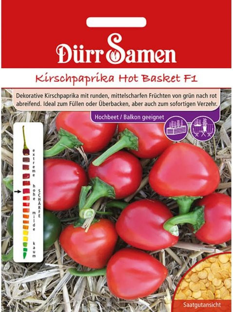 Dürr Kirschpaprika Hot Basket F1 Saatgut - Bild 1