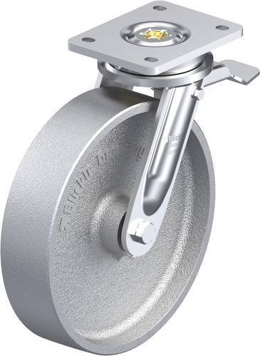 Blickle Lenkrolle LO-G 250G-ST mit Feststeller in Silber, Rad-Durchmesser: 25 cm, Tragfähigkeit: 1200 kg - Bild 1