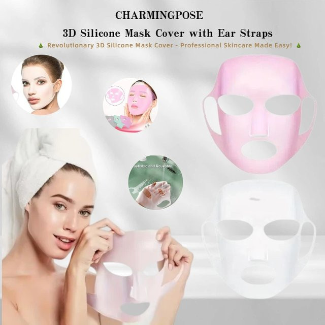 3D-Silikon-Maskenabdeckung mit Ohrbändern, wiederverwendbar - Bild 1