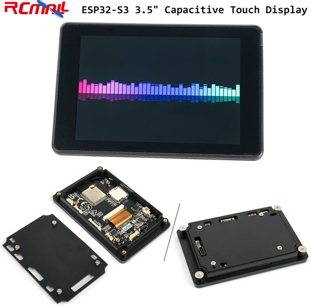 RCmall ESP32-S3 Modul mit 3,5 Zoll kapazitivem IPS TFT Touch-Display, 320x480 Auflösung, 8M PSRAM, 16M FLASH, WiFi und Bluetooth in Schwarz - Bild 1