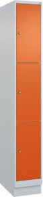 C+P Schließfachschrank Classic PLUS mit Sockel, 1 Abteil, Farbe Grau mit Reinorange Front, B/T/H: 30 x 50 x 195 cm - Bild 1