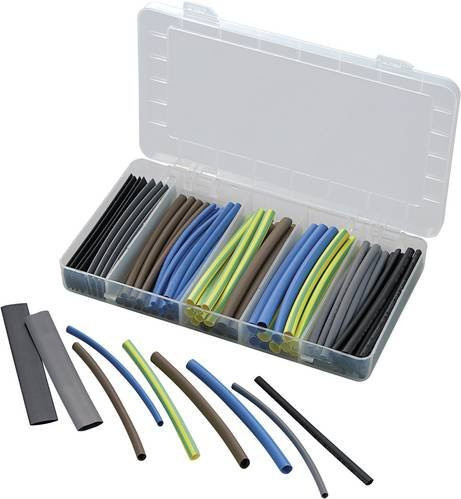 TRU Components Schrumpfschlauchsortiment in Multicolor mit 88 Teilen und 2:1 Schrumpfrate - Bild 1