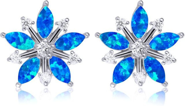 Ruili Feng Ohrringe, Eisblume, Diamantbesetzt, Damen, blue - Bild 1