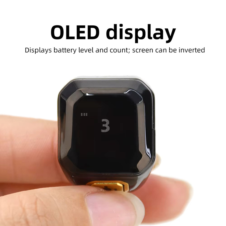 Gaqqee Smart Ring Bluetooth-Zähler mit OLED-Display und Fitness-Tracking in Schwarz und Grün - Bild 4