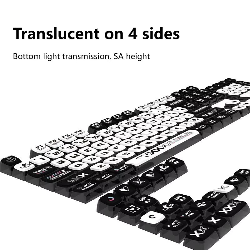 Pudding Tastenkappen Set im SA-Profil aus PBT mit 125 Tasten, durchscheinend in Binär-Anime-Design für MX mechanische Tastaturen (60%, 75%, TKL, 96%, 100%) - Bild 5