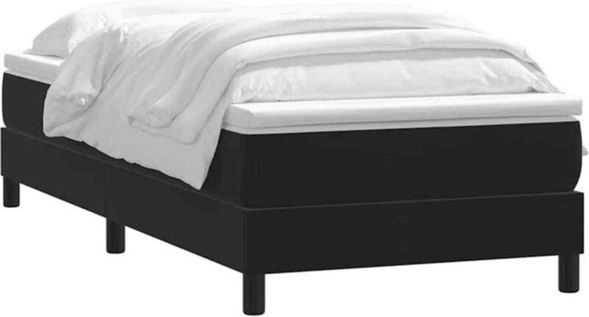 Vidaxl Boxspringbett mit Matratze aus Samt in Schwarz, B/T/H: 90 x 210 x 25 cm - Bild 1