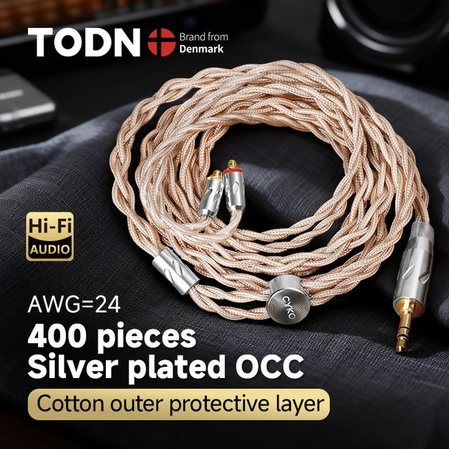 CYKO 4-adriges HiFi-Upgrade-Kabel aus versilbertem OCC mit 3,5 mm Jack und vergoldeten symmetrischen Steckern für Sony In-Ear Kopfhörer - Bild 1