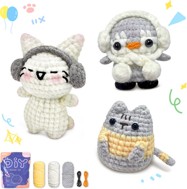 YAMAXIN 3-teiliges Häkel-Set mit Tiermotiv in Multicolour für Anfänger und DIY-Bastelprojekte - Bild 1