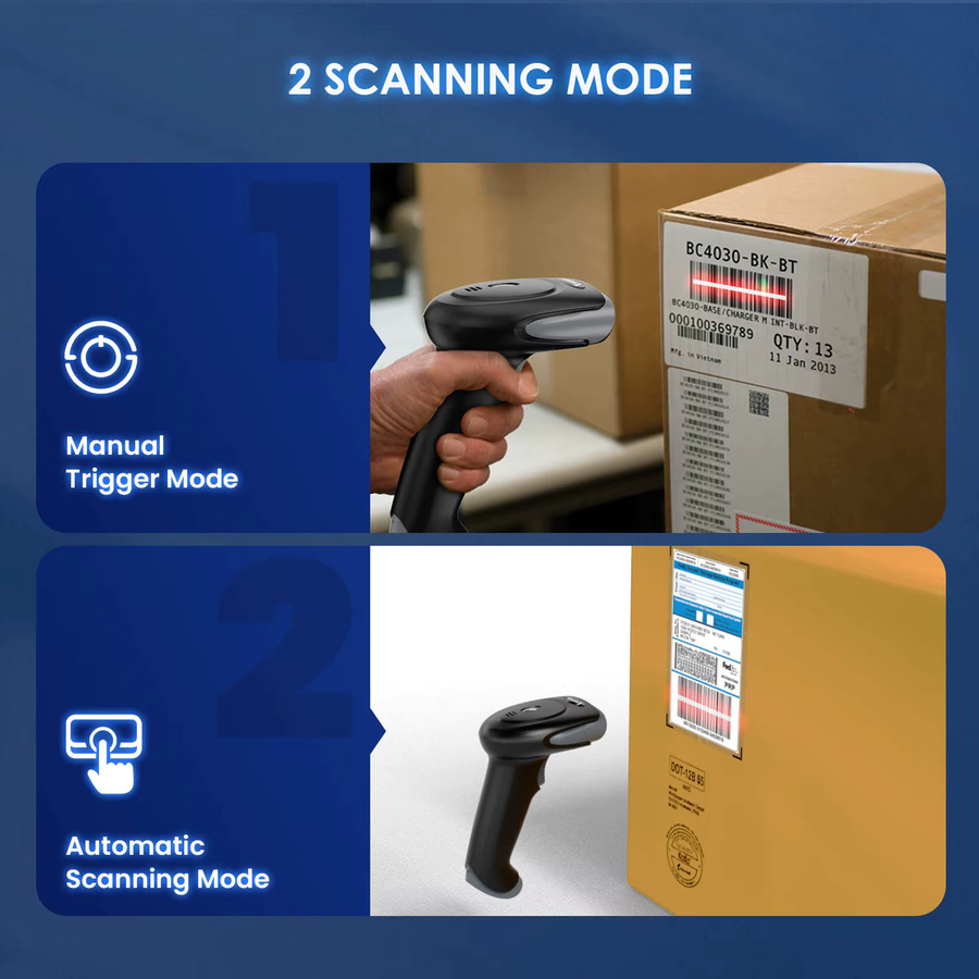 Eyoyo EY-034 2D-Bluetooth-Barcodescanner kabelloses Handgerät mit USB-Anschluss für QR-Codes und Barcodes in Schwarz oder Weiß - Bild 6