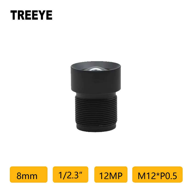TREEYE M12 Kameraobjektiv 8mm F3.0 für HD 4K 12MP IP CCTV Drohnen und Sportkameras in Schwarz - Bild 1