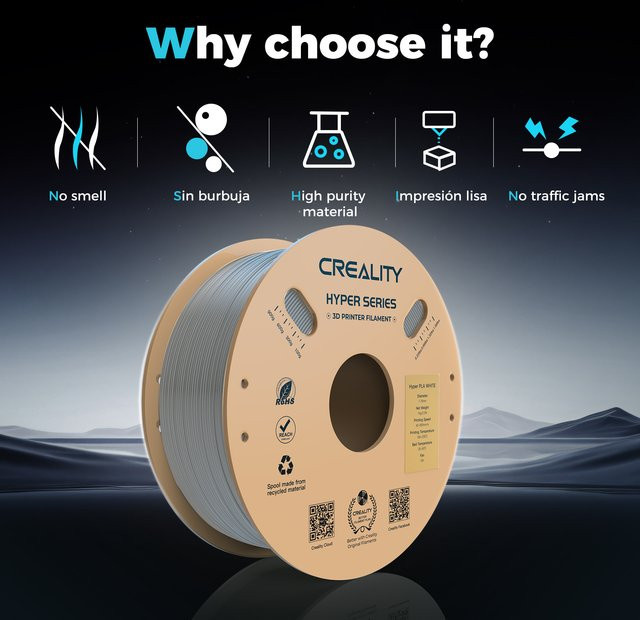 Creality Hyper Series PLA Filament Gelb, 1,75 mm, 1 kg - Bild 1