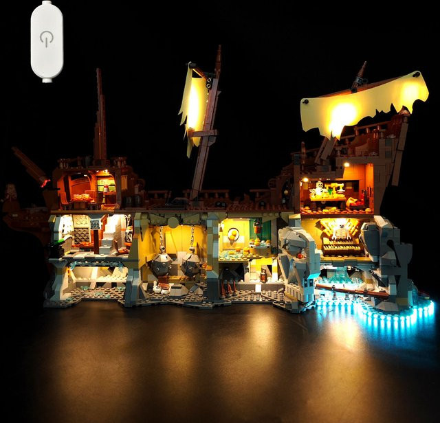 LYBMTWF LED-Beleuchtungsset für das Piratenschiff-Modell kompatibel mit Lego 21363 in Schwarz - Bild 1