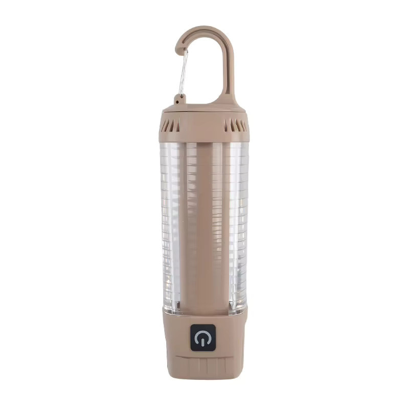 Multifunktionale LED Camping Lampe in Beige als tragbare Notfall Taschenlampe und Atmosphäre Lampe mit Akku für Outdoor und Garten - Bild 4