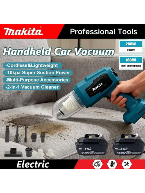Makita Mini-Elektro-Staubsauger in Blau mit Gebläsefunktion und 7 Düsen für 18-V-Akkus - Bild 7