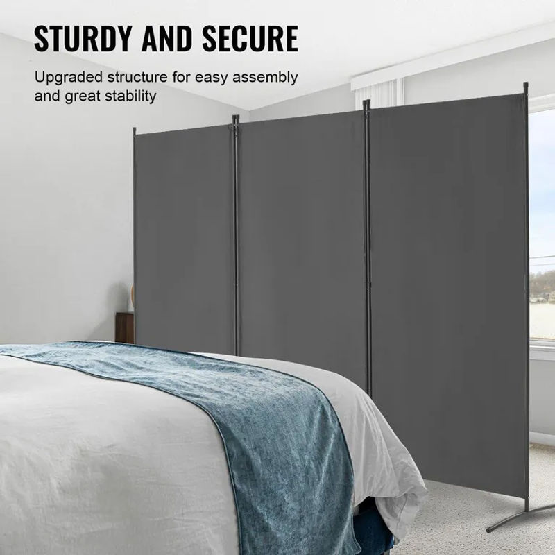 Buying Solutions MB Raumteiler mit 3 Paneelen aus Metall und Textil in Grau, freistehend und minimalistisch - Bild 6