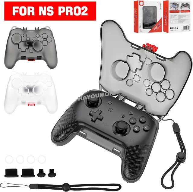 Transparente Schutzhülle mit Griff für Nintendo Switch 2 Controller, staubdichte Schutzbox für NS2 Switch 2 Pro Gamepad in Schwarz - Bild 1