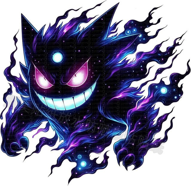 Bandai Pokemon Gengar Galaxy Flame wasserdichter selbstklebender Autoaufkleber zur Wanddekoration - Bild 1