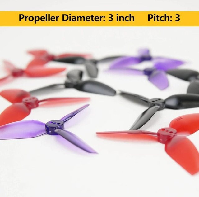 2 Paar T3X3X3 3-Blatt Propeller aus PC für Cinewhoop und Kanaldrohnen, 3 Zoll, Grün/Mehrfarbig - Bild 1