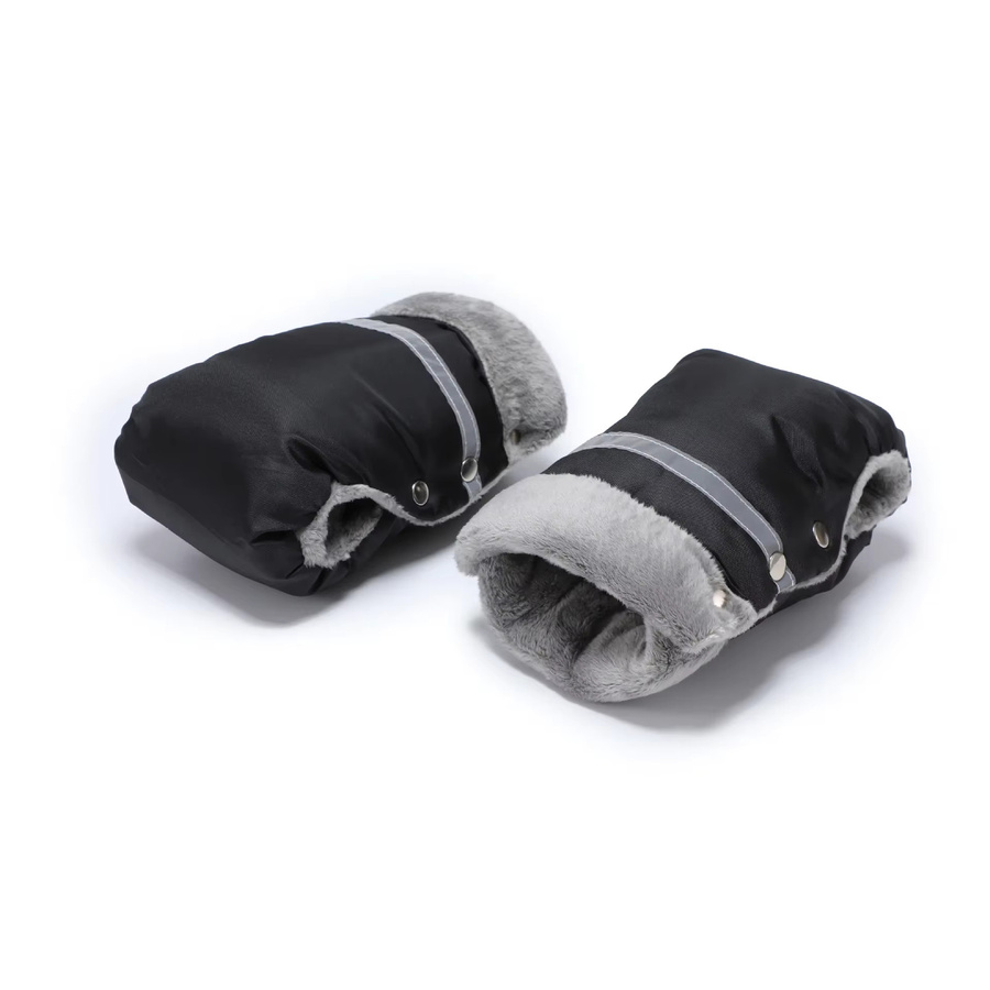 Wasserbeständiger Handwärmer als Kinderwagen-Handmuff in Schwarz für warme Hände im Winter - Bild 2