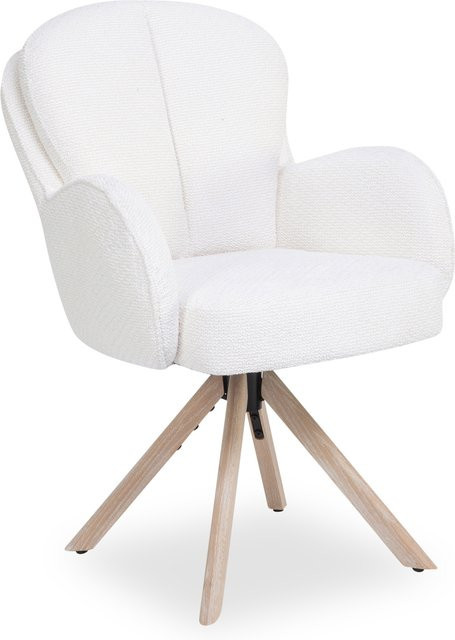 Armlehnstuhl SANSIBAR APPERUP in Beige mit Eichenholz und Stoffbezug, B/T/H: 50 x 44 x 88 cm - Bild 1