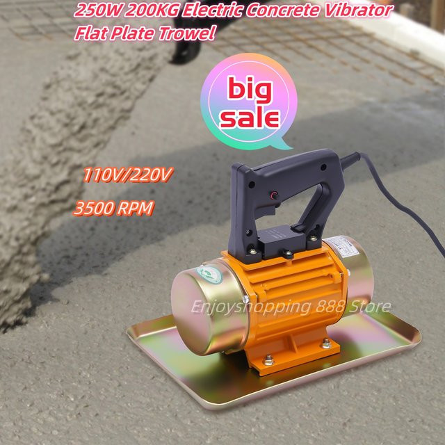 CNCEST Elektrischer Betonrüttler mit Flachplatte, Handgeführte Zement-Vibrationsmaschine, 250W, 200KG, Orange - Bild 1