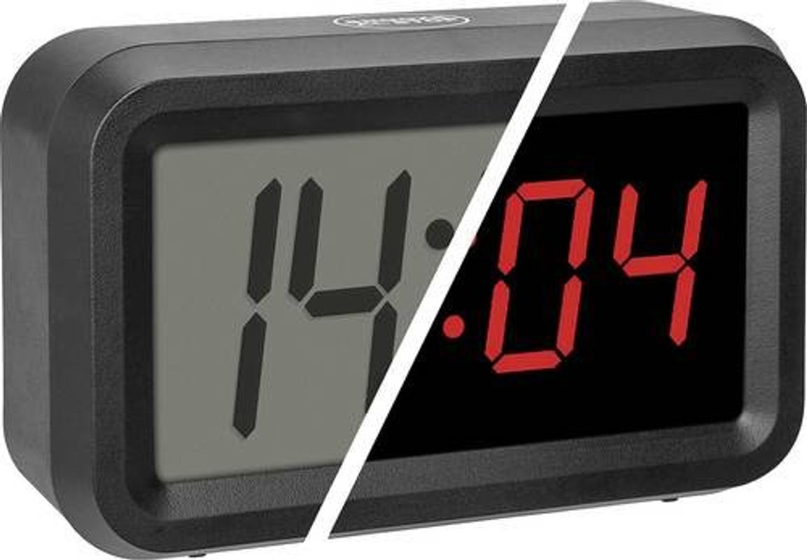 TFA Dostmann Digitalwecker Schwarz mit großem Display, Schlummerfunktion und Beleuchtung - Bild 1