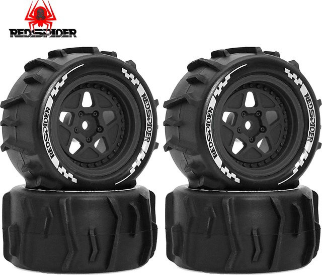 RED SPIDER Schnee- und Sandschlamm-Offroad-Reifen, Rad, 1:18, Schwarz - Bild 1