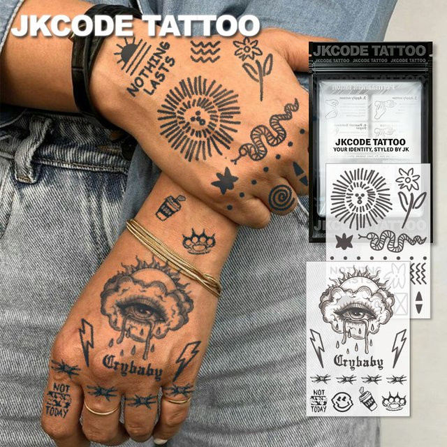 JKCODE TATTOO Semi-Permanentes Tattoo-Set, 2-teilig, Unisex, wasserfest - Bild 1