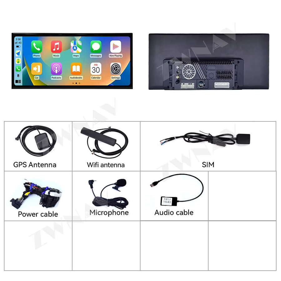 ZWNAV Android Multimedia-Navigationssystem mit CarPlay und Bluetooth für Mercedes-Benz GLE/GLS 2015–2018, 15,8 Zoll, Schwarz - Bild 4