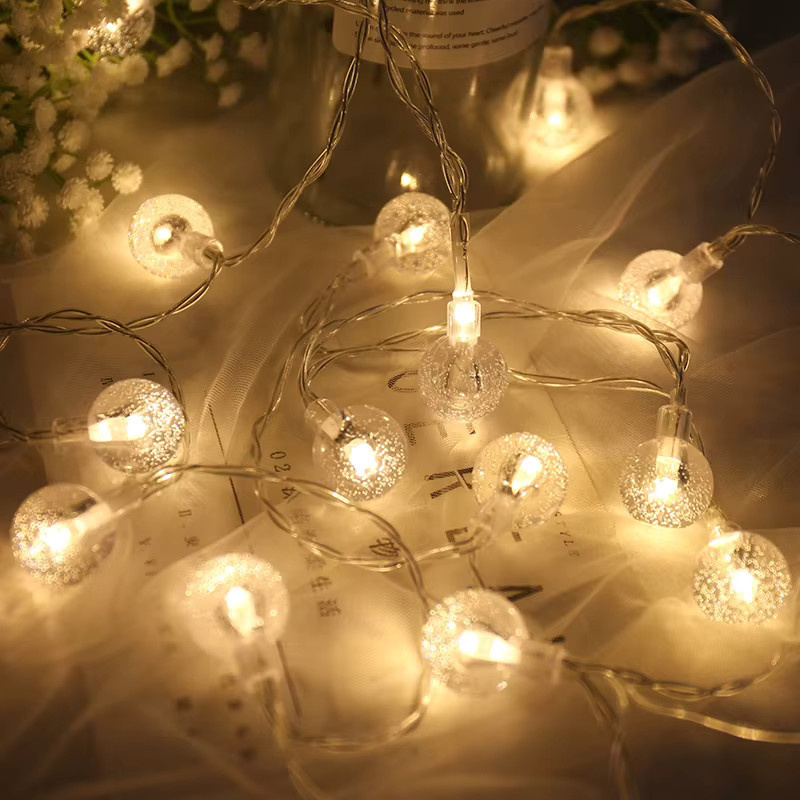 OKAL RED EAST LED-Lichterkette mit Blasenkugeln, batteriebetrieben oder per USB, 1,5 m bis 6 m für deine Dekoration bei Hochzeiten, Geburtstagen oder Weihnachtsfeiern - Bild 3