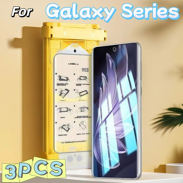 3er-Pack Keramikfolie Displayschutzfolie für Samsung Galaxy S25 S24 S23 S22 S21 Note 20 Ultra, transparent - Bild 1