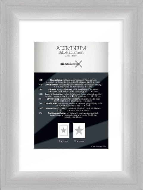 Premium Living Bilderrahmen aus Aluminium in Silber, B/H: 13 x 18 cm - Bild 1