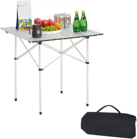 VEVOR Klapptisch aus Aluminiumlegierung für Camping und Garten, quadratischer Allzwecktisch in Silber, Breite: 70 cm, Tiefe: 70 cm, Höhe: 70 cm - Bild 1