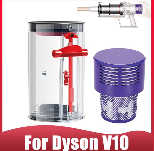Dyson V10 SV12 Ersatz-Staubbehälter mit HEPA-Filter in Transparent, B/T/H: 19,6 x 11,3 cm - Bild 1