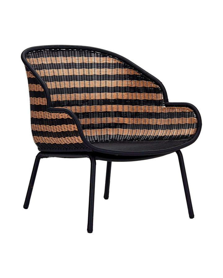 House Doctor Loungesessel Hapur Outdoor in Natur mit Armlehnen und Metallrahmen - Bild 1