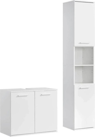 mokebo Badmöbel Set Der Steuermann 2-teilig in Weiß und Anthrazit, modern und wandmontiert