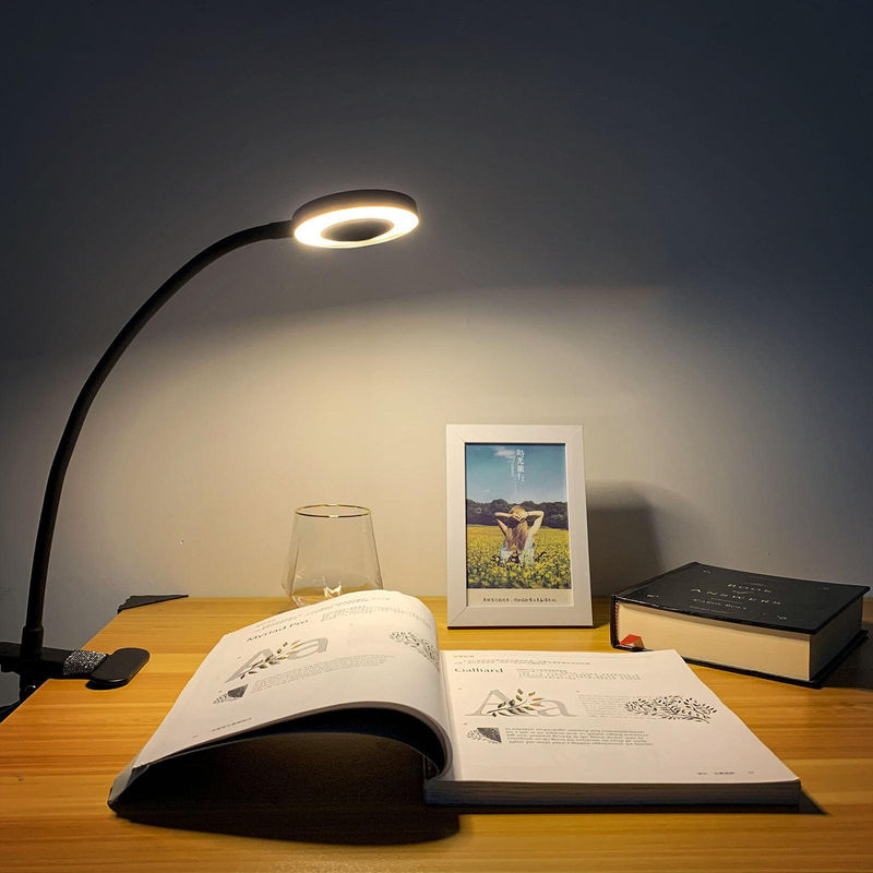 Igeteck Clip-on LED Schreibtischlampe in Schwarz, dimmbar und verstellbar für Tattoo, Nagelkunst, Make-up und zum Lesen - Bild 6