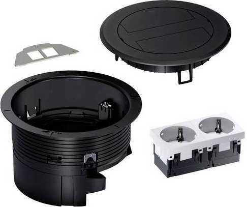 Hager BSR02D03 Installationsdose aus Kunststoff in Schwarz - Bild 1