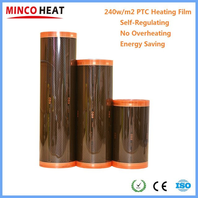 MINCO HEAT Graphen PTC Heizfolie Selbstregulierendes Infrarot Elektrisches Fußbodenheizungssystem Schwarz 220-240W/m2 - Bild 1