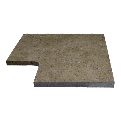 WOHNRAUSCH Beckenrandstein Keona Brown aus Travertin, 1 Eckstück, gefast, Farbe: braun/beige, B/T/H: 61 x 61 x 3 cm - Bild 2