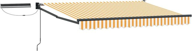 vidaXL Elektrische Ausziehbare Markise mit Motor, Gelb und Weiß, B: 3 m, T: 2,5 m - Bild 1