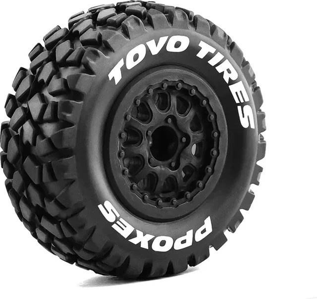 RC Auto Short Course Truck Reifen, 110mm, 12mm Hex, Schwarz, Gummi - Bild 1