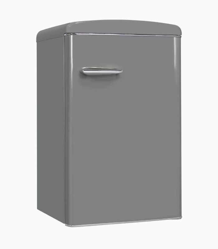 Retro Vollraumkühlschrank RKS120-V-H-160E in Grau, Standgerät mit LED-Innenbeleuchtung und Standard-Frischezone, B/T/H: 54,5 x 60,0 x 160,0 cm - Bild 3