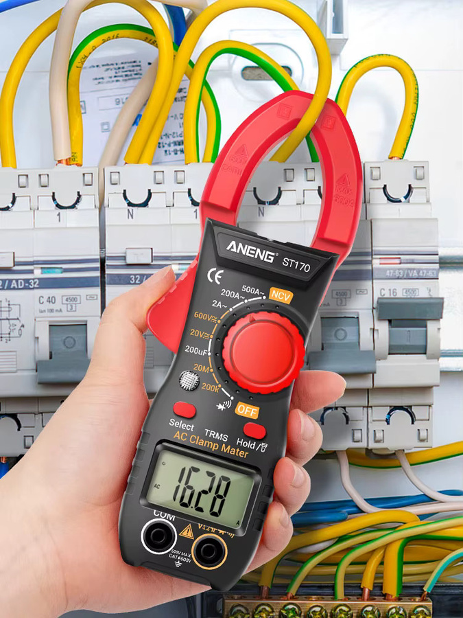 ANENG ST170 Digitales Zangenmessgerät Multimeter mit 500A AC-Strom, AC/DC-Spannung, NCV, Kapazität, Ohm und Dioden-Messfunktion in Gelb und Rot - Bild 6