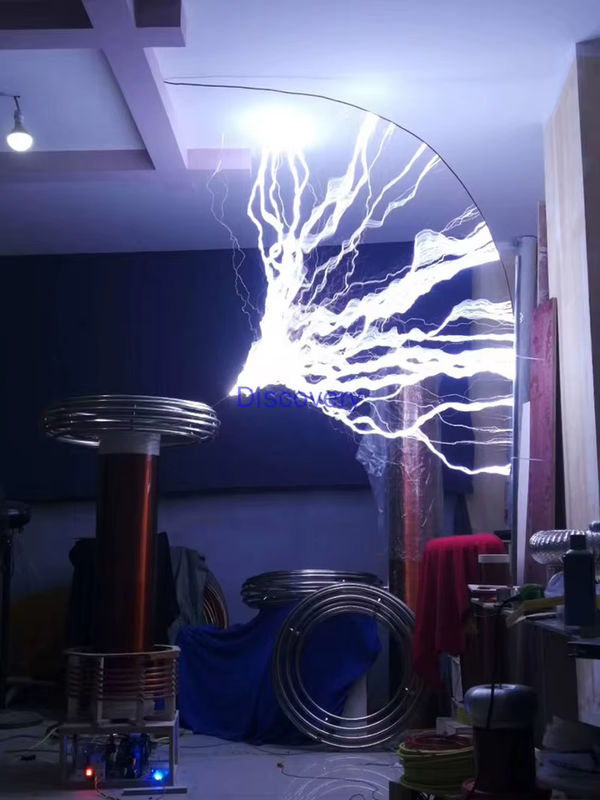 Elektrische Tesla Spule mit Blitz-Effekt und Plasma Horn in Mehrfarbig aus Metall - Bild 4