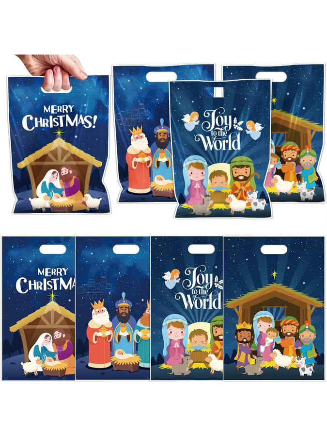Mehrfarbige Geschenktüten mit Krippen-Motiv für Weihnachten und Kindergeburtstage - Bild 7